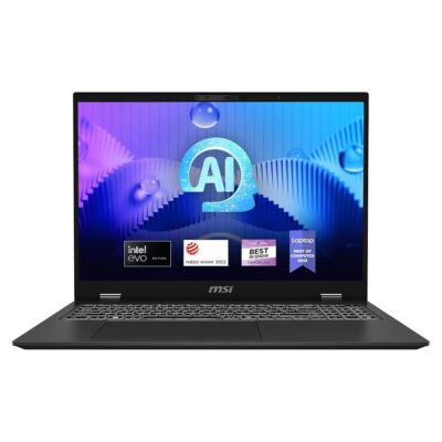 MSI Prestige 16 AI Evo Laptop: Intel Ultra 7-155H, 16″ UHD+ OLED Display, 32GB DDR5, 2TB NVMe SSD, HDMI, SD Card Reader, Win 11 Pro: Stellar Gray B1MG-020US