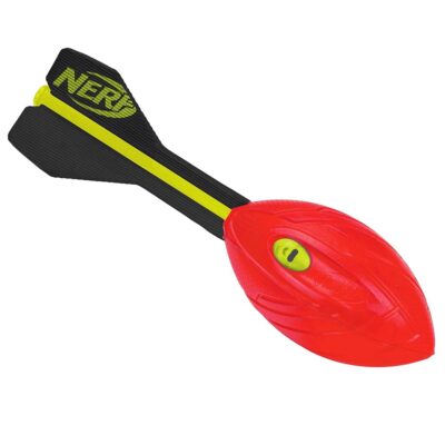 NERF Vortex Aero Howler Foam Football – NERF Soft Vortex Football for Long-Distance Throws – Perfect for Pool + Beach Football – Kids Aero Howler Whistle Vortex Foam Ball – Red