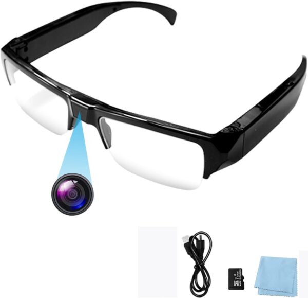 New Camera Glasses Video Glasses HD 1080P Eyewear Cam Video Camera Photo Video Camcorder for Travel, Sports(Included 32G TF Card)