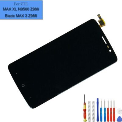 New Replacement LCD Compatible with ZTE MAX XL N9560 Z986 / Max Blue Z986DL 4G LTE-A/Blade Max 3 Z986U 6.0″ Touch Screen Display Digitizer Full Assembly Parts + Adhesive + Tools