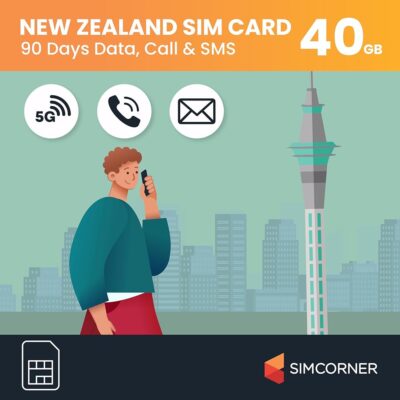 New Zealand Travel Sim Card (40 GB, 60 Days) – Vodafone Data Sim Card w/Unlimited Minutes to NZ Landlines/Numbers – Tethering/Hotspot Card- 3-in-1 Standard, Micro, & Nano Sim…