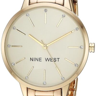 Nine West Women’s Crystal Accented Bracelet Watch