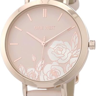 Nine West Women’s Floral Dial Strap Watch