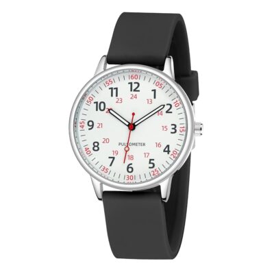 Nurse Watch for Women Waterproof Analog Silicone Watch with Second Hand Nursing Watch