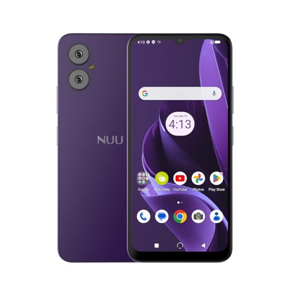 NUU A15 Cell Phone 4GB + 128GB, Unlocked for Mint, Metro, T-Mobile, Qlink and More, Perfect for Teenagers, Dual SIM 4G, Octa-Core Helio G36 2.2GHz 6.5" HD+, Android 13, Purple,...