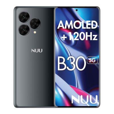 NUU B30 5G Cell Phone AMOLED 6.7” | 8GB RAM/256GB | Unlocked Phones for T-Mobile, Mint, Metro, Qlink and More, 64MP + 32MP Selfie Camera, Dimensity 7050 120Hz Dual SIM. Black,…