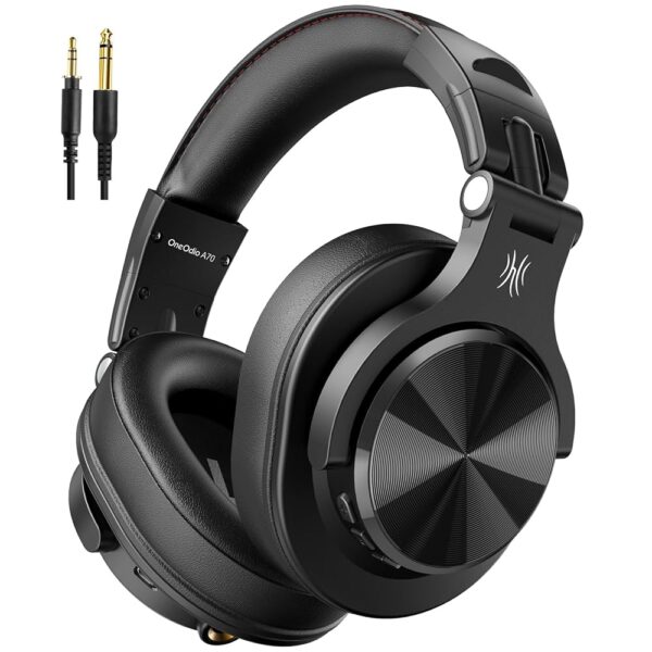 OneOdio A70 Bluetooth Over Ear Headphones, Wireless Headphones w/ 72H Playtime, Hi-Res, 3.5mm/6.35mm Wired Audio Jack for Studio Monitor & Mixing DJ Guitar AMP, Computer Laptop...