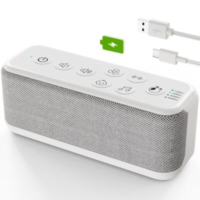 OnLyee Sound Machine for Adults, USB Rechargeable White Noise Machine for Office Privacy & Noise Canceling, 42 Soothing Sound with Lullabies & Fan Sounds, Auto-Off Timer &…