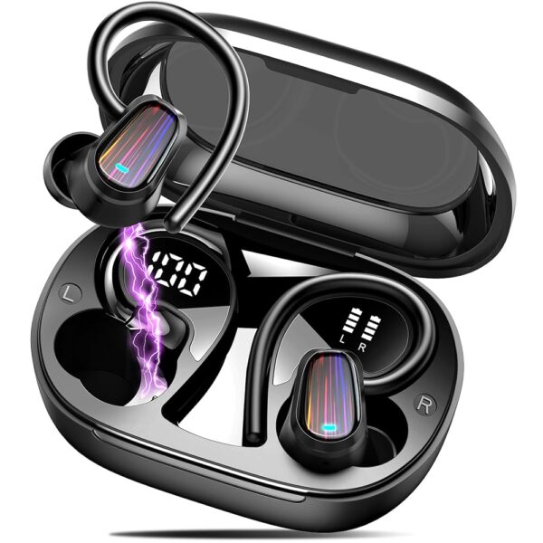 OYIB Wireless Earbuds Bluetooth 5.4 Headphones Sport, 50H Bluetooth Earbuds with Earhooks, Over Ear Bud Deep Bass with ENC Mic, IP7 Waterproof Wireless Earphone for...