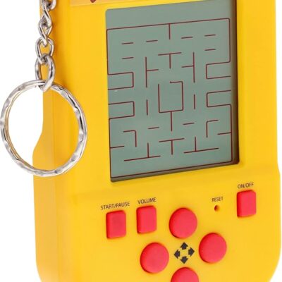 Pac-Man Keyring Arcade Game – Classic Retro PAC-Man Gameplay. Includes Original Sounds & Black & White Screen. Officially Licensed PAC-Man Merchandise from Fizz Creations.