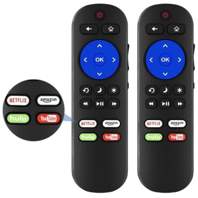 Pack of 2 Remote Compatible with All Roku TV Remote, Universal for Hisense Roku/TCL Roku/Onn Roku/Element/Sharp/Haier/Hitachi/LG/Sanyo/JVC/Magnavox/RCA/Philips/Westinghouse Roku…