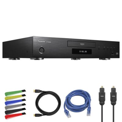 Panasonic DP-UB9000 HDR10+, 4K UHD, Dolby Vision, Network Streaming Blu-ray Disc Player (DP-UB9000P1K) + Network Cable + Optical Audio Cable + HDMI Cable + Cable Ties