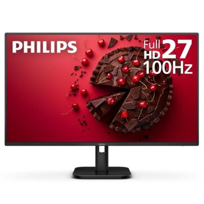 PHILIPS 27E1N1300A 27″ IPS FHD (1920 x 1080) Monitor,100Hz 1ms, USB-C with PD up to 65W, Built-in Speakers, LowBlue Mode, Flicker-Free, VESA, 4Yr Advance Replacement Warranty