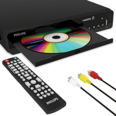 Philips DVD Players for TV with HDMI Port 1080P All Region HD DVD Player for Smart TV USB Input Remote Control Device and RCA Cable Mini DVD CD Player for Home Stereo System…