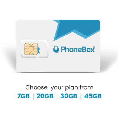 PhoneBox Canada Prepaid SIM Card | 5G Data | Choose from 7GB, 20GB, 30GB or 45GB| No Contracts! Talk, Text, Data for 30 Days! No overage fees!