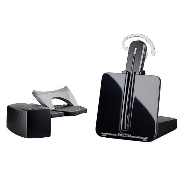 Plantronics - CS540 Wireless DECT Headset with Lifter (Poly) - Single Ear (Mono) Convertible (3 wearing styles) - Connects to Desk Phone - Noise Canceling Microphone