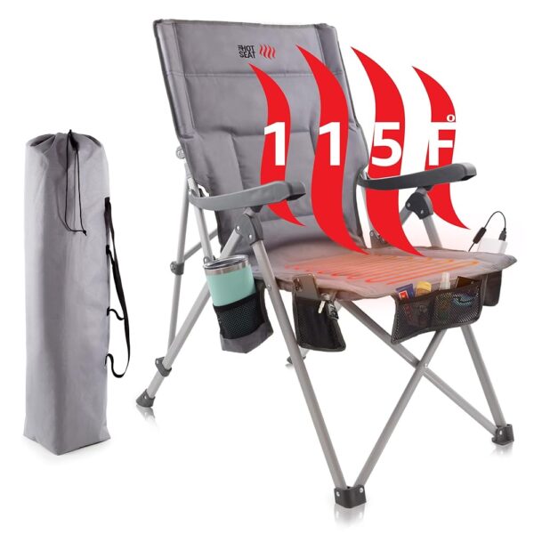 POP Design The Hot Seat, USB Heated Portable Camping Chair, Perfect for Outdoor, Sports, Beach, or Picnics. (Battery Pack Not Included)