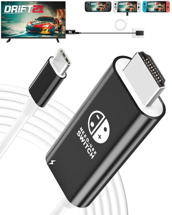 Portable Switch Dock, USB C to HDMI Cable Compatible with Nintendo Switch, Steam Deck, Legion Go, MSI Claw, ROG Alloy, Docking Station for TV, Nintendo Switch Adapter...