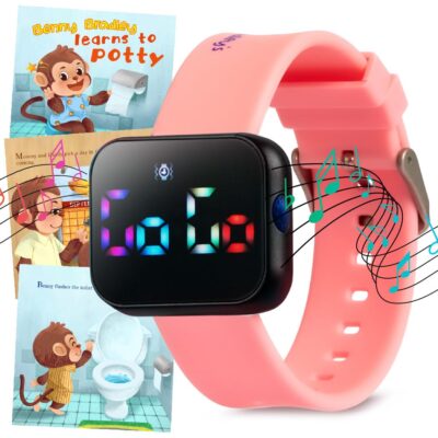 Potty Training Watch for Kids V2 – A Water Resistant Potty Reminder Device for Boys & Girls to Train Your Toddler with Fun/Musical & Vibration Interval Reminder with Potty…