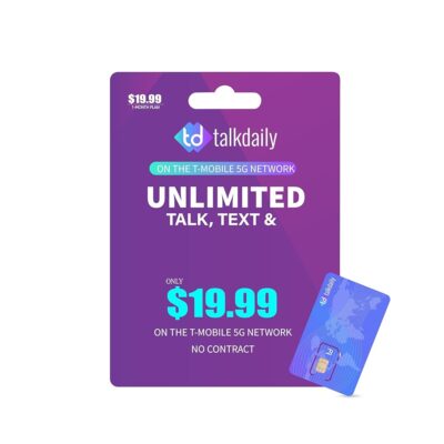 Prepaid Plan for Unlocked Cell Phones with Unlimited Talk and Text for 30 Days, Easy Activation, 3-in-1 Standard Micro Nano Size (SIM Card Kit) $19.99