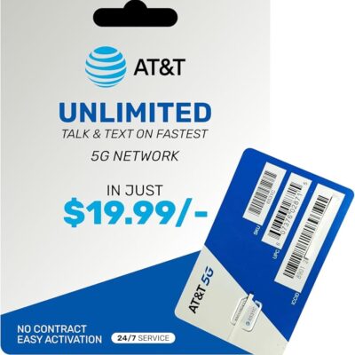 Prepaid Plan for Unlocked Cell Phones with Unlimited Talk and Text for 30 Days, Easy Activation, 3-in-1 Standard Micro Nano Size (SIM Card Kit) $19.99