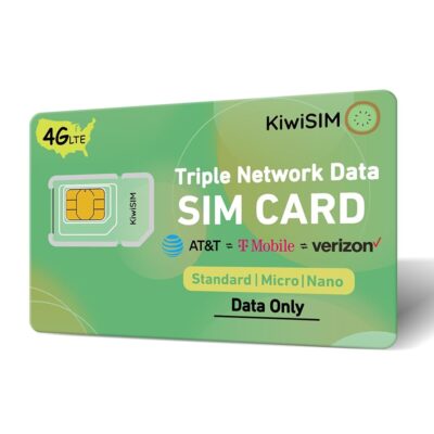 Prepaid SIM Card Support for AT&T, T-Mobile and Verizon Network, Data SIM Card 4G LET for Unlocked Cellular Security Camera/Router/Mobile WiFi Hotspot, No Contract (3 in 1 SIM Kit)