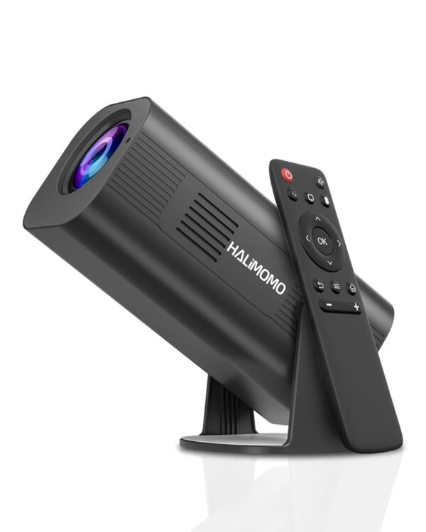 Projector Mini HALIMOMO,Ultra Short Throw with WiFi and Bluetooth, Outdoor Portable Movie Projector 8K Support, Auto Keystone Projector for Home/Phone/TV Stick/Laptop, H500