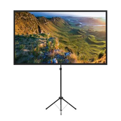 Projector Screen with Stand, 100 Inch Outdoor Projector Screen 16:9 and Tripod Stand, Portable Projector Screen with 1.2 Gain, Lightweight and Compact, Easy Setup, Idea for Home…