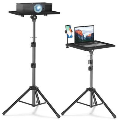 Projector Stand Tripod – Laptop Tripod Projector Stand Adjustable Height 22 to 47 Inch, Projector Tripod Stand, Tripod for Porjector, Projector Stand for Outdoor Movies