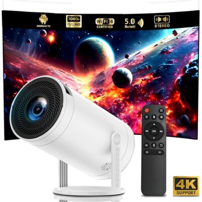 Projector with WiFi and Bluetooth, CWOWDEFU 1080P Full HD Smart Projector, Movie Projector for TV Stick/ Phone Casting/ HDMI/ USB/ Home Theater, Support 4K decoding