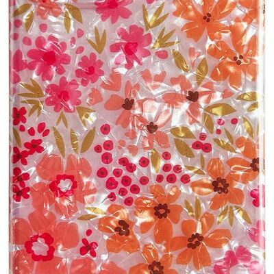 Qokey Compatible for iPhone 15 Case,Cute Clear Flowers Case for Girls Women Shell Pattern Soft Bumper Lightweight Slim Fit TPU Shockproof Phone Case for iPhone 15 6.1″,Pink Floral