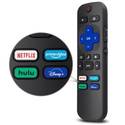 Replacement Remote Control Only for All Roku TV, Compatible for TCL Roku/Hisense Roku/Onn Roku Series Smart TVs (Not for Roku Stick and Box)