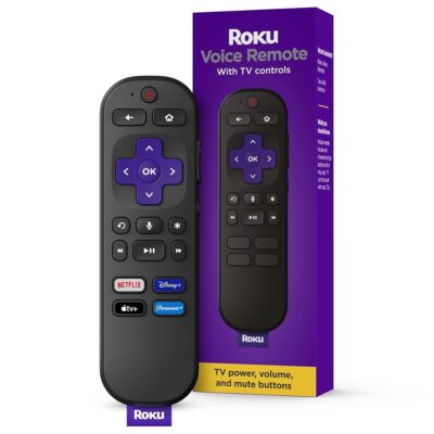 Roku Voice Remote | TV Remote Control with Voice Control, TV Controls, Simple Setup, & Pre-Set App Shortcuts – Replacement Remote Compatible with Roku TV, Roku Players, & Roku…