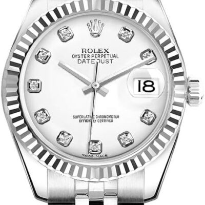 Rolex Lady-Datejust 26 179174 White Dial with Diamonds Jubilee Bracelet