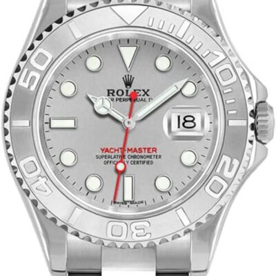 Rolex Mens Stainless Steel And Platinum Yachtmaster Silver Factory Dial