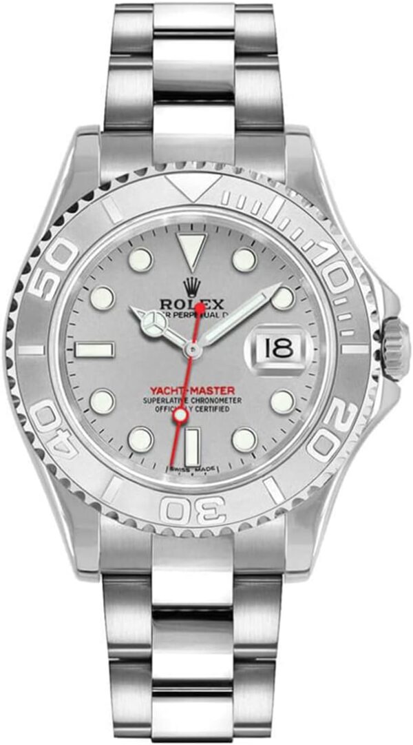 Rolex Mens Stainless Steel And Platinum Yachtmaster Silver Factory Dial