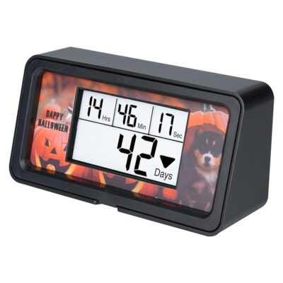 Runleader Digital 9999 Days Countdown Clock,Target Events Tracking Timer,Backlight Display,Buzzer Alarm Reminder for Vocation Wedding New Born Graduation Birthday Halloween (Black)