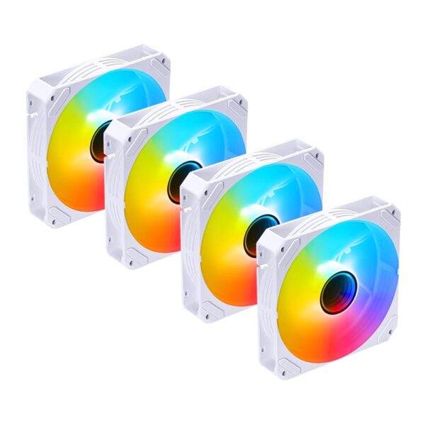 SAMA 120mm ARGB PC Case Fans, 4-Pack RGB Gaming Fans with 5V 3-Pin ARGB Addressable Lighting, Low Noise, High Performance – YH120-4 White Computer Fans