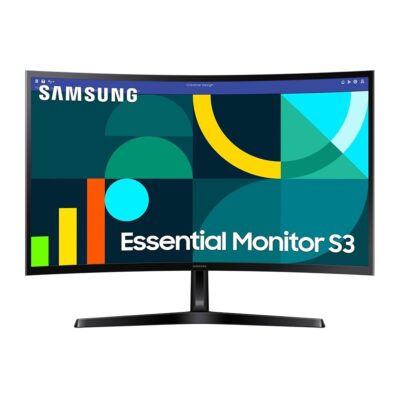 SAMSUNG 27″ Essential S3 (S36GD) Series FHD 1800R Curved Computer Monitor, 100Hz, Game Mode, Advanced Eye Comfort, HDMI and D-sub Ports, LS27D366GANXZA, 2024