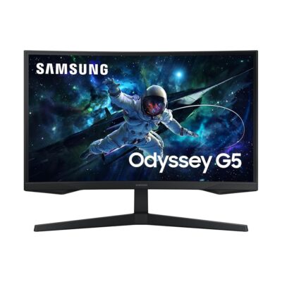 SAMSUNG 32-Inch Odyssey G55C Series QHD 1000R Curved Gaming Monitor, 1ms(MPRT), HDR10, 165Hz, AMD Radeon FreeSync, Eye Care, LS32CG550ENXZA, 2024