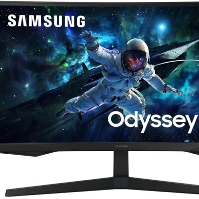 SAMSUNG 32″ Odyssey G55C Curved Monitor (2560×1440) 165Hz 1ms(MPRT) QHD Display, VESA Mount (75x75mm), (2024 Latest Model) with Dockztorm Dock