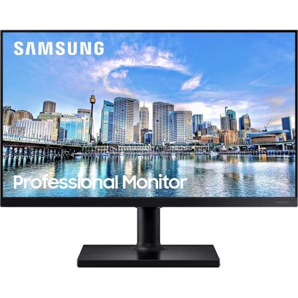 SAMSUNG FT45 Series 24-Inch FHD 1080p Computer Monitor, 75Hz, IPS Panel, HDMI, DisplayPort, USB Hub, Height Adjustable Stand, 3 Yr WRNTY (LF24T454FQNXGO),Black