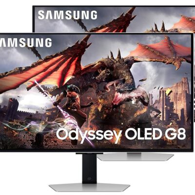 SAMSUNG Odyssey OLED G8 (G80SD) 32″ Gaming Monitor, 240 Hz 4K UHD Display, VESA Mount (100x100mm), Sleek Metal Design (2024 Latest Model – LS32DG802SNXZA) (2 Pack) with…