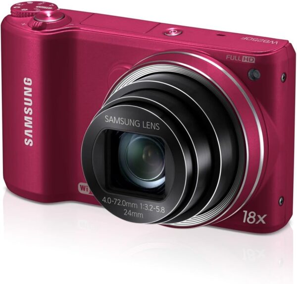 Samsung WB250F Smart Wi-Fi Digital Camera, 14.23 Mega Pixal with 18x Optical ZOOM, 3" LCD display Wi-Fi (Red)