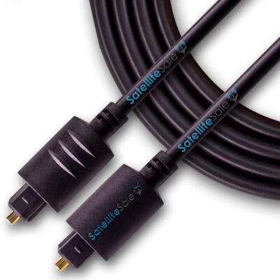 SatelliteSale Digital Toslink SPDIF Audio Optical Fiber Cable Universal Wire PVC Black Cord 50 feet