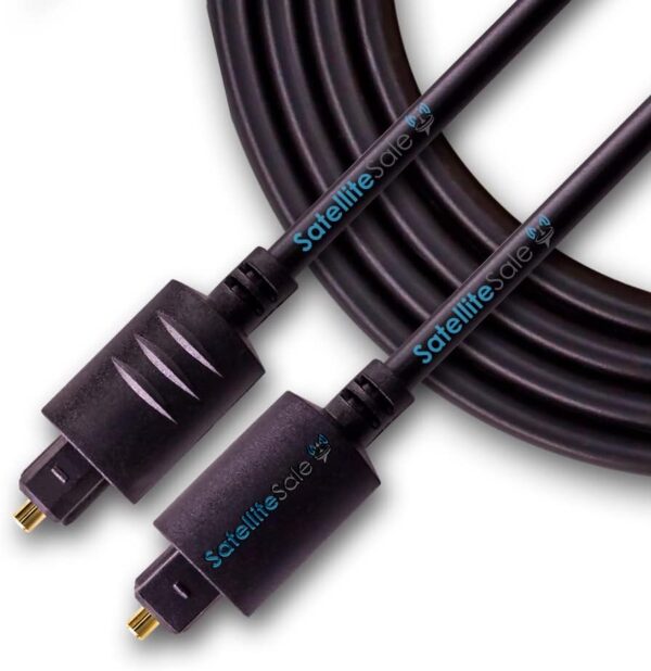 SatelliteSale Digital Toslink SPDIF Audio Optical Fiber Cable Universal Wire PVC Black Cord 50 feet