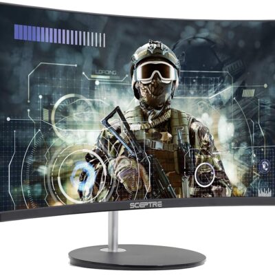 Sceptre Curved 24-inch Gaming Monitor 1080p 98% sRGB HDMI x2 VGA Build-in Speakers, Machine Black