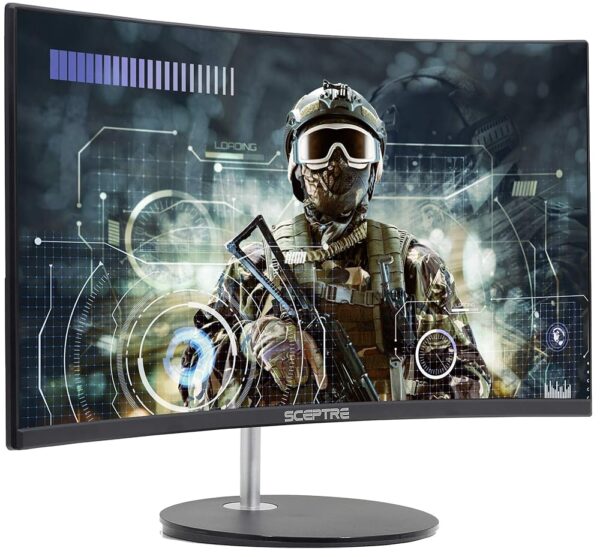 Sceptre Curved 24-inch Gaming Monitor 1080p 98% sRGB HDMI x2 VGA Build-in Speakers, Machine Black