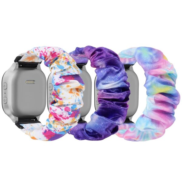 Scrunchie Bands Compatible with Gizmo Watch 3 2 1/ Gabb Watch 3 2 1 and SyncUP Kids Watch, Solo Loop 20mm Cute Stretchy Gizmo Watch Band for Kids Boys Girls