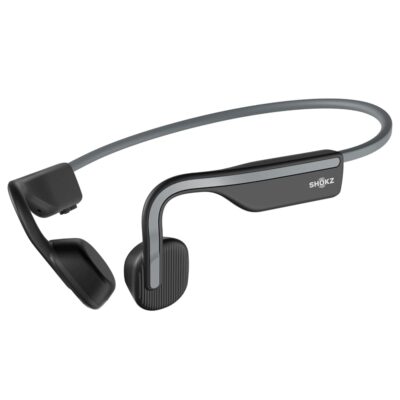 SHOKZ OpenMove – Open-Ear Bluetooth Sport Headphones, Bone Conduction Wireless Earphones, Sweatproof for Running and Workouts, with Sticker Pack, Grey